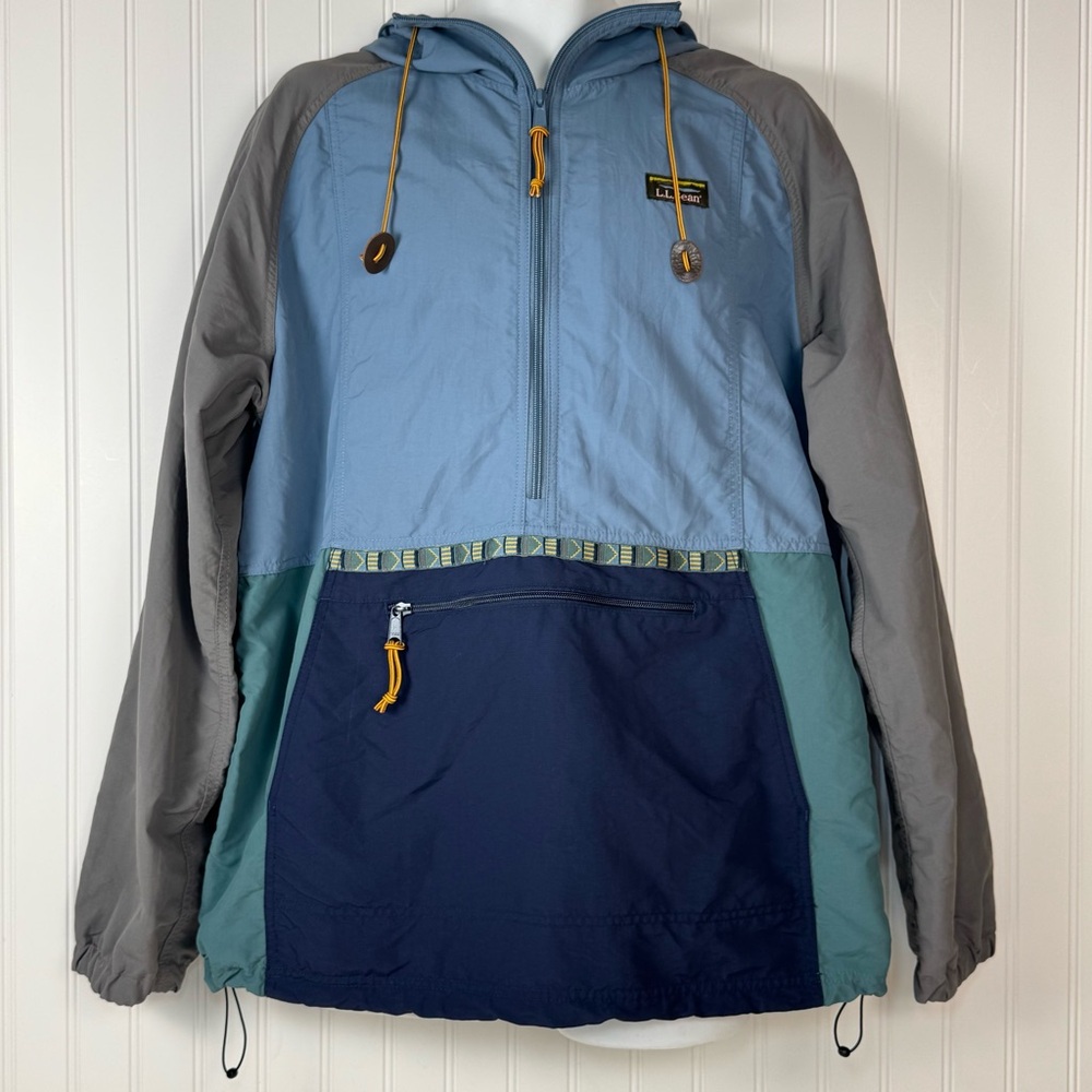LL Bean Mountain Classic Anorak Jacket‎ Mens Size Large Tall Colorblock Outdoors